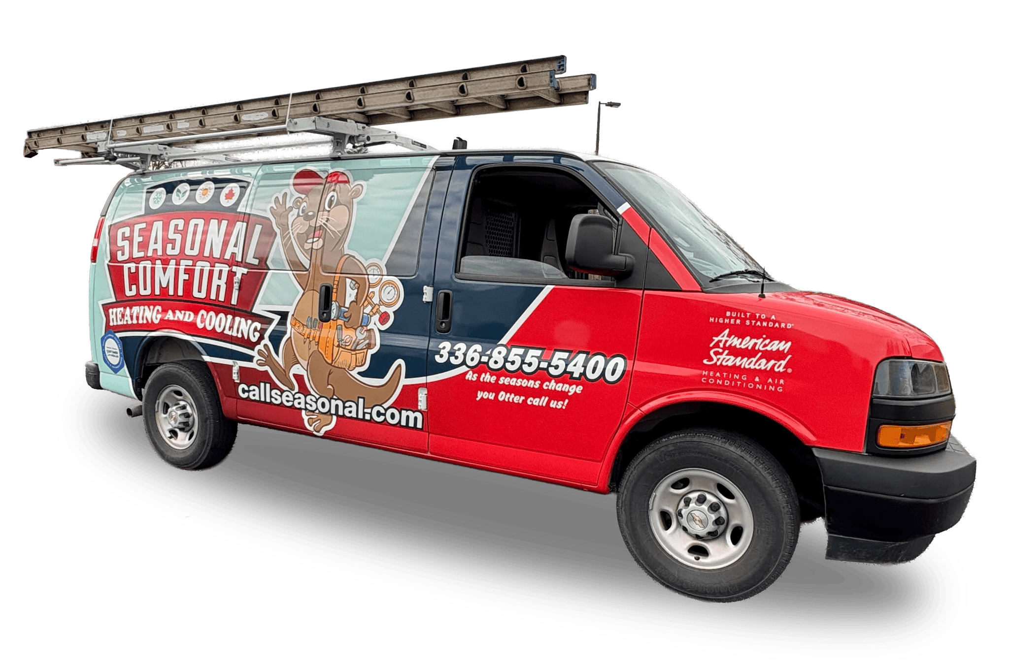 One of Seasonal Comfort Heating and Cooling's HVAC service vans.